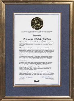 2011 New York Institute of Technology Doctor of Humane Letters Degree Presented To Kareem Abdul-Jabbar in 17x23 Framed Display (Abdul-Jabbar LOA)